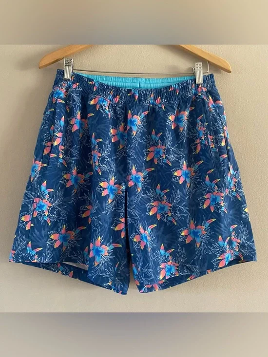 Birddogs Men’s Blue & Pink Floral Lined Gym Shorts 7” Athletic Pockets Sz LARGE - Picture 3 of 16